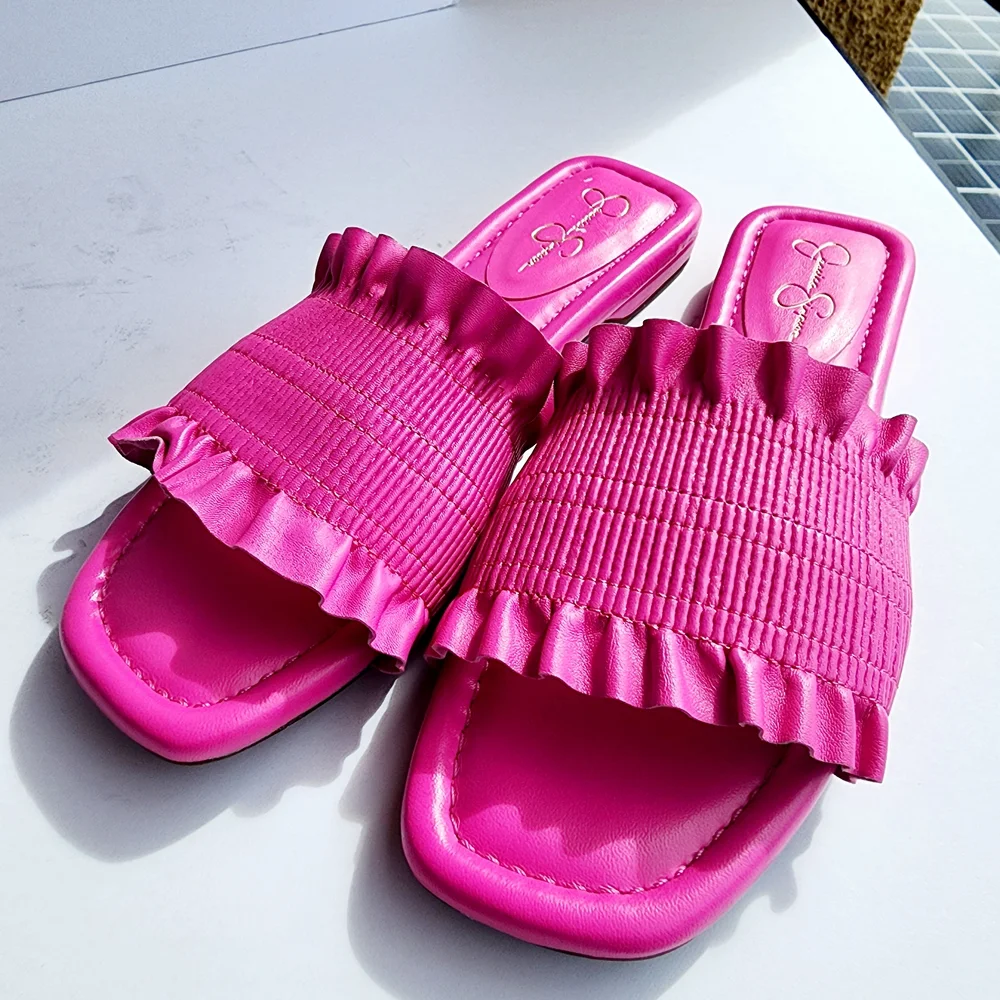 Jessica Simpson Camessa Pink Women's Stylish Slide Sandals Size 6